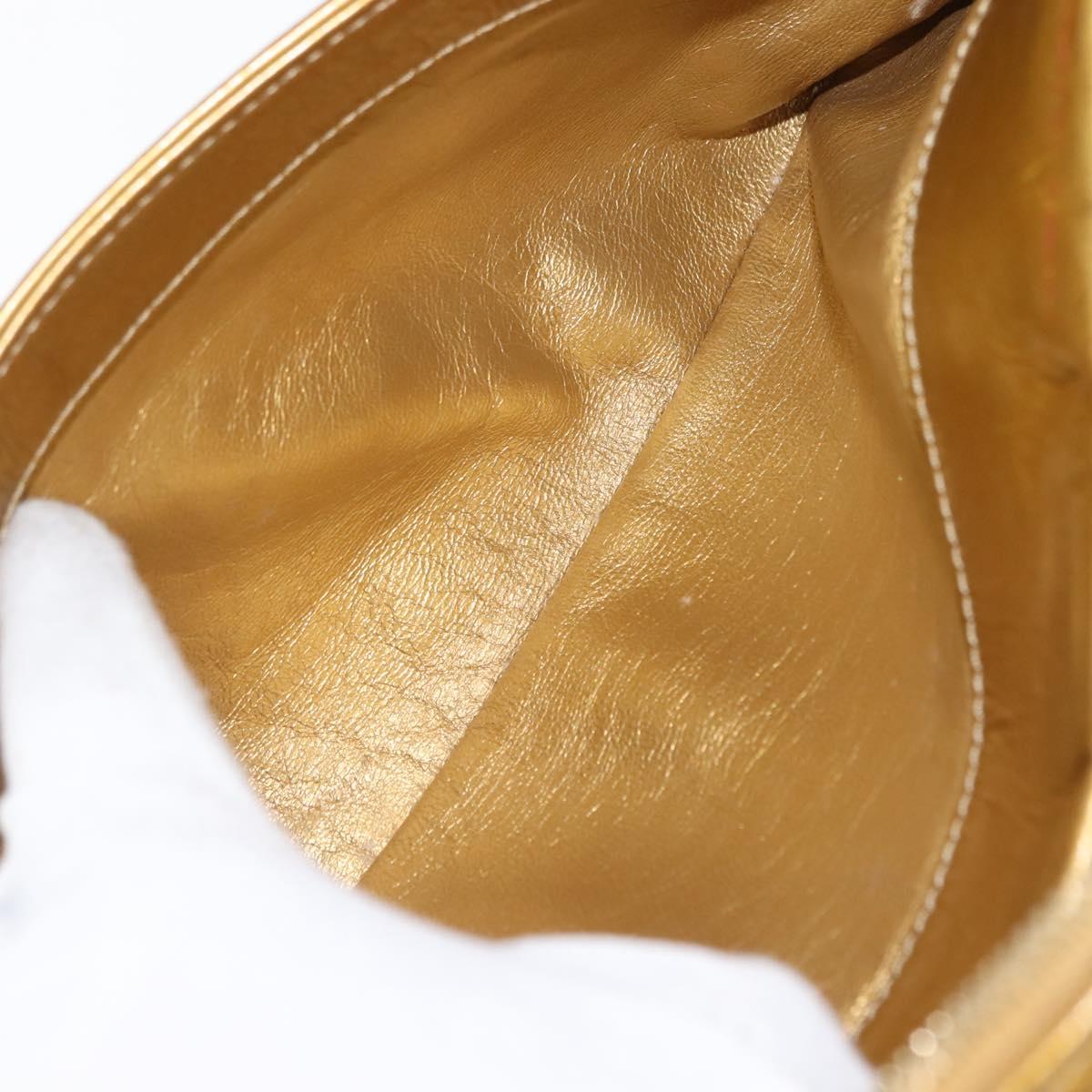 CHANEL Chain Shoulder Bag Enamel Gold CC Auth bs29830