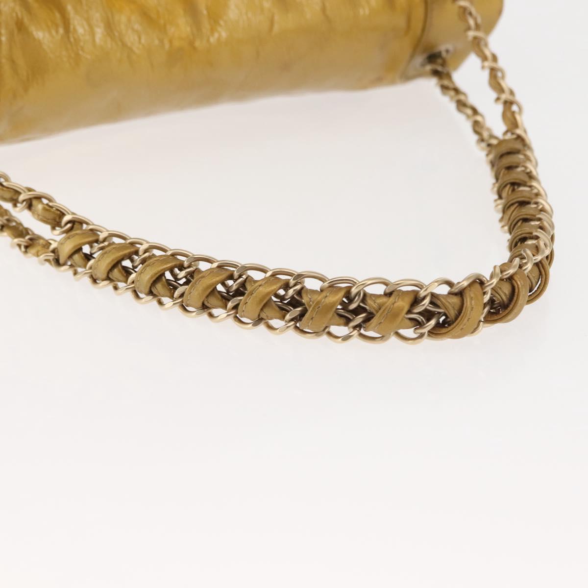 CHANEL Chain Shoulder Bag Enamel Gold CC Auth bs29830