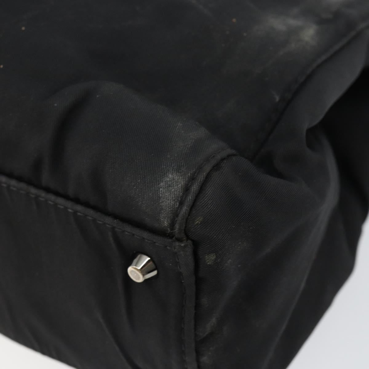 Christian Dior Maris Pearl Shoulder Bag Nylon Black Silver Auth bs29832