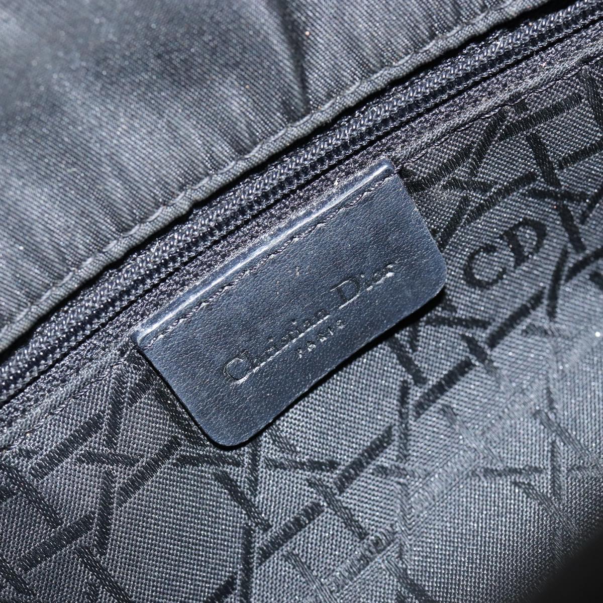 Christian Dior Maris Pearl Shoulder Bag Nylon Black Silver Auth bs29832