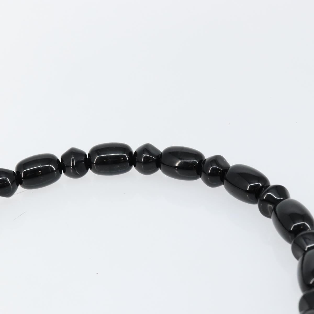 Christian Dior Maris Pearl Shoulder Bag Nylon Black Silver Auth bs29832