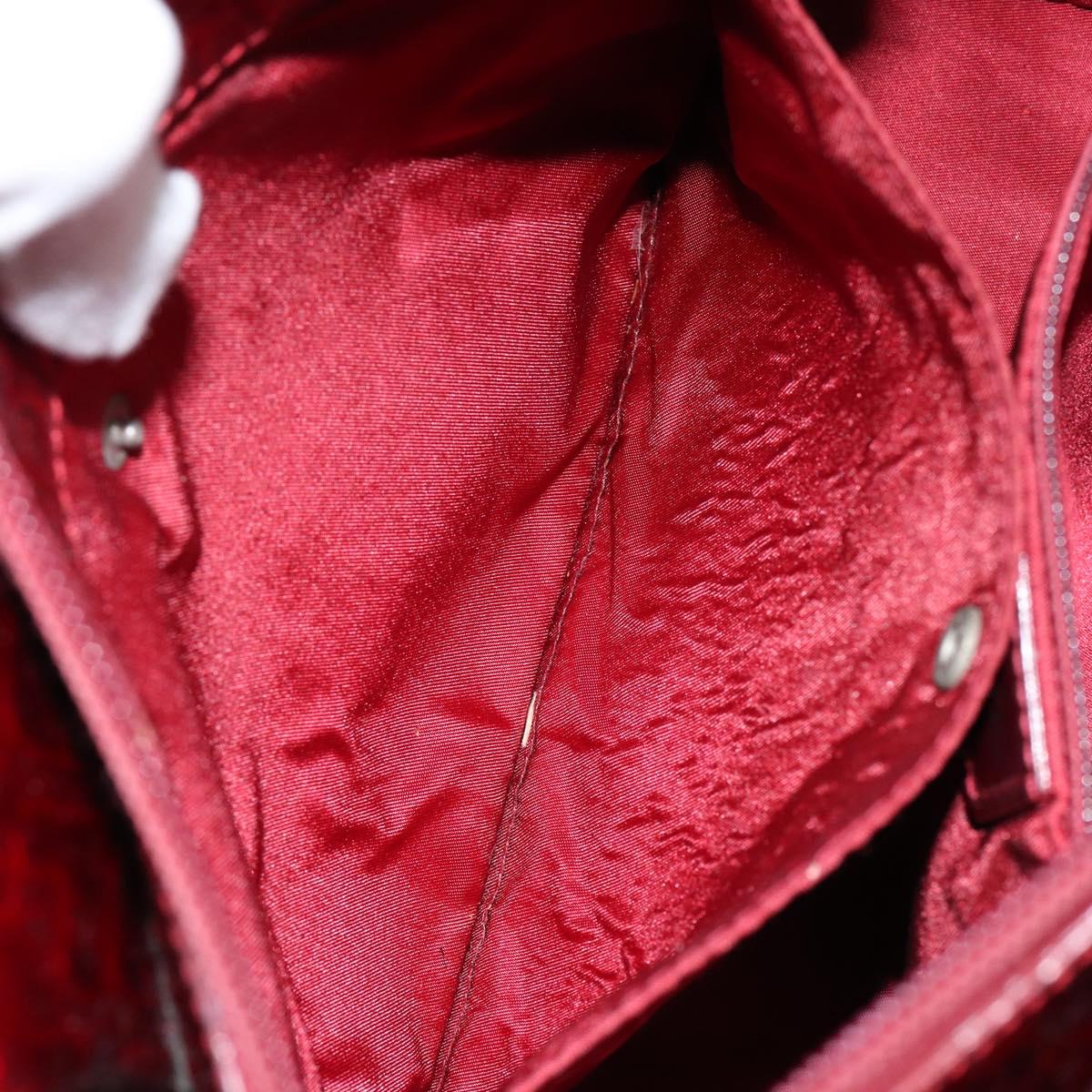 Christian Dior Trotter Canvas Maris Pearl Bag Patent leather Red Auth bs29834