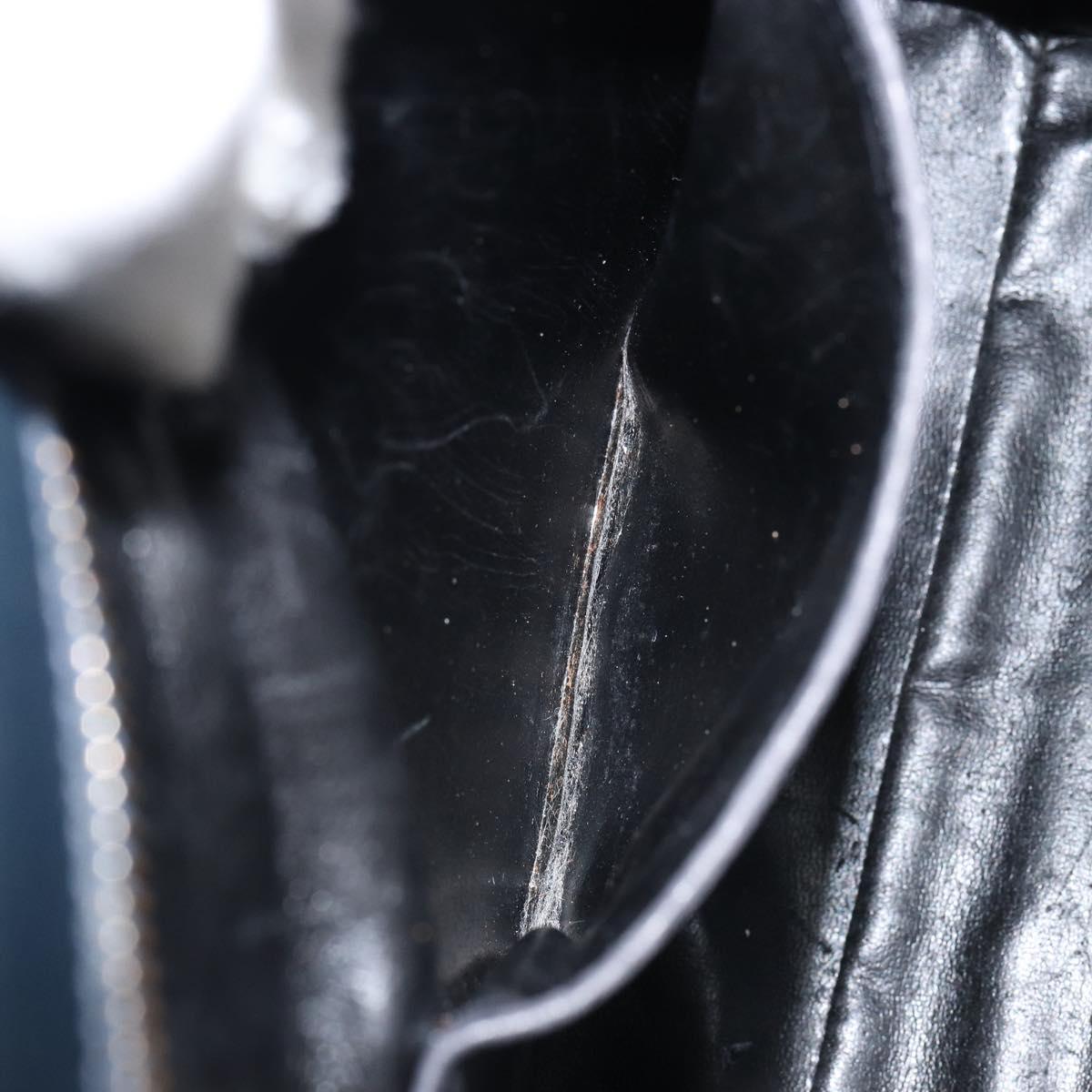 Salvatore Ferragamo Gancini Hand Bag Leather Black Gold Auth bs29837