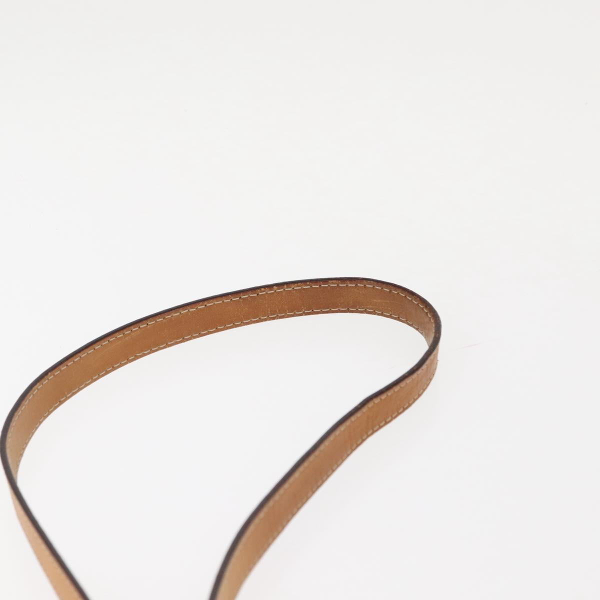 Christian Dior Trotter Canvas Shoulder Bag Beige Gold Auth bs29838