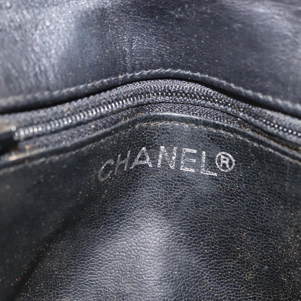 CHANEL Matelasse Waist Bag Lamb Skin Black Gold CC Auth bs29844