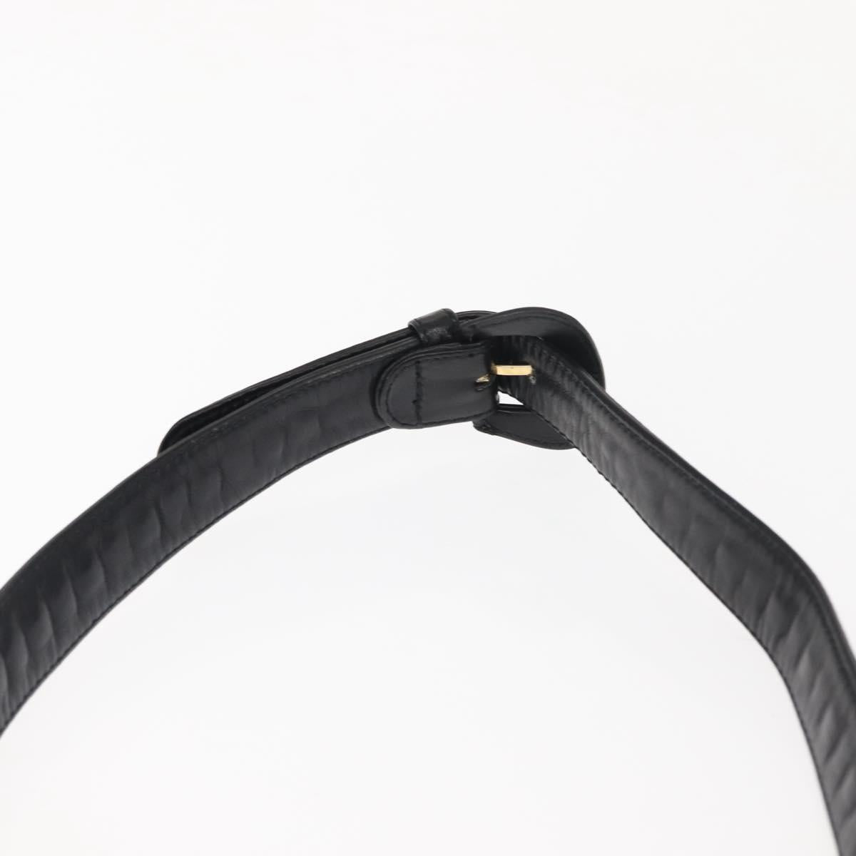 CHANEL Matelasse Waist Bag Lamb Skin Black Gold CC Auth bs29844