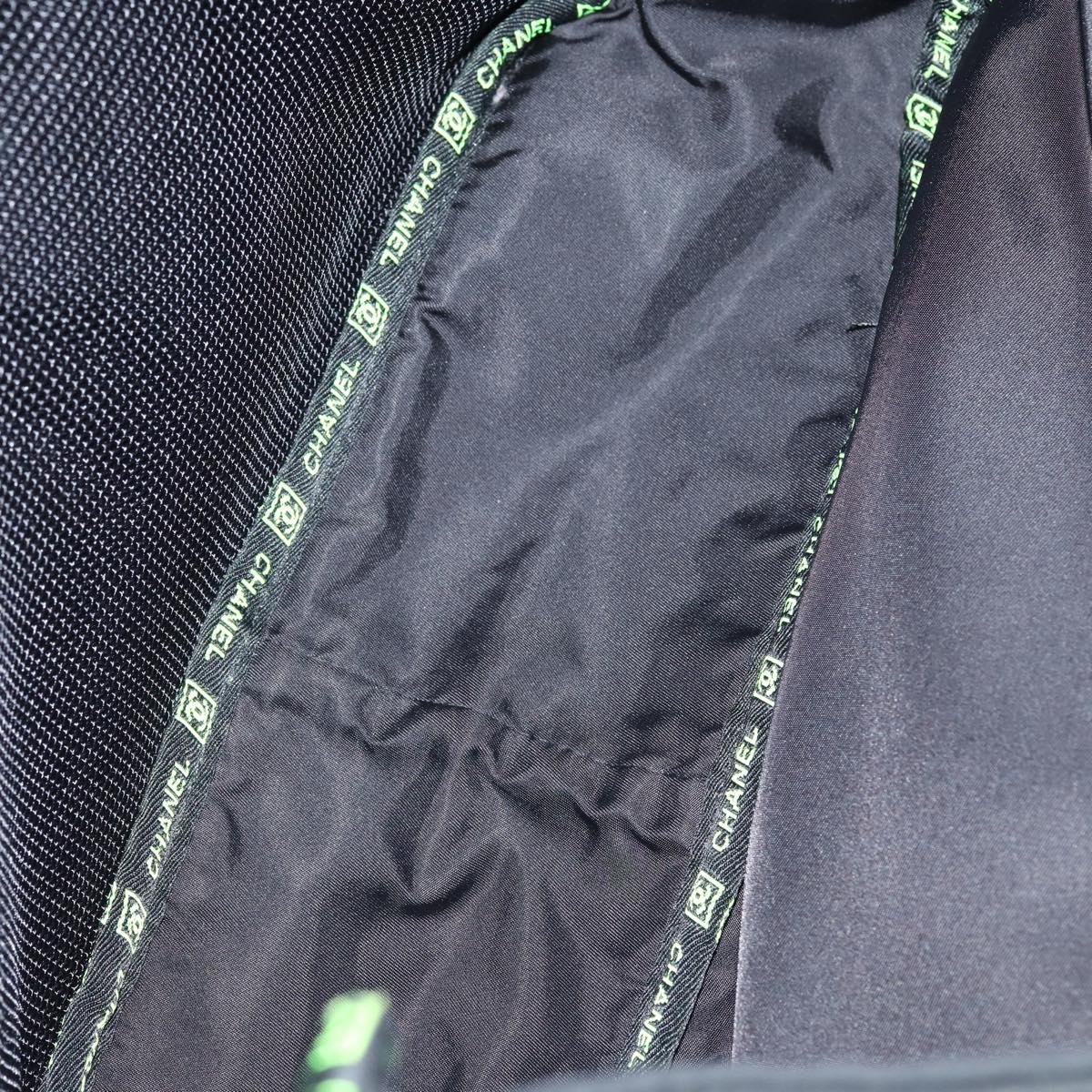 CHANEL Sports Shoulder Bag Nylon Black CC Auth bs29848