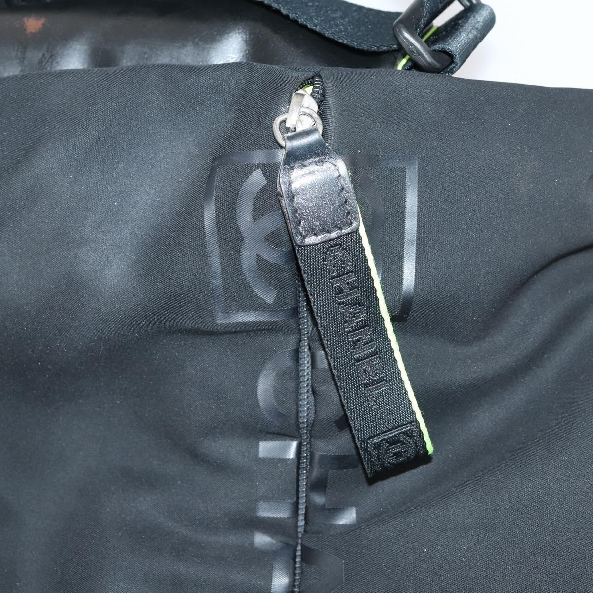 CHANEL Sports Shoulder Bag Nylon Black CC Auth bs29848