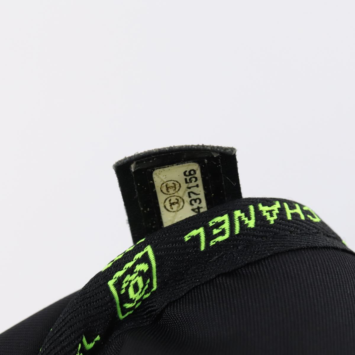 CHANEL Sports Shoulder Bag Nylon Black CC Auth bs29848