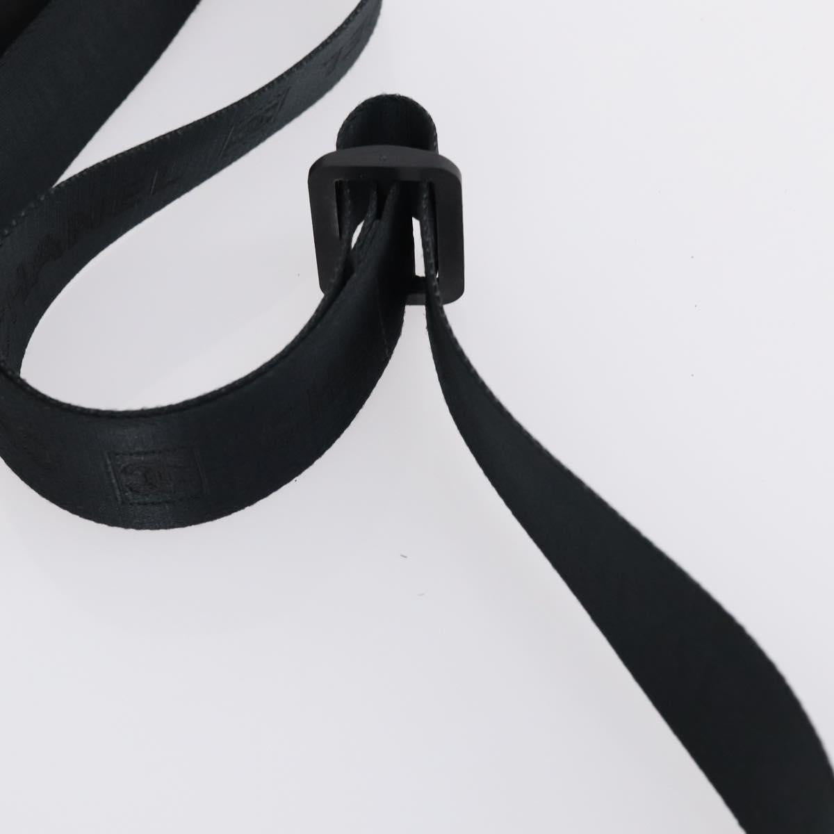 CHANEL Sports Shoulder Bag Nylon Black CC Auth bs29848