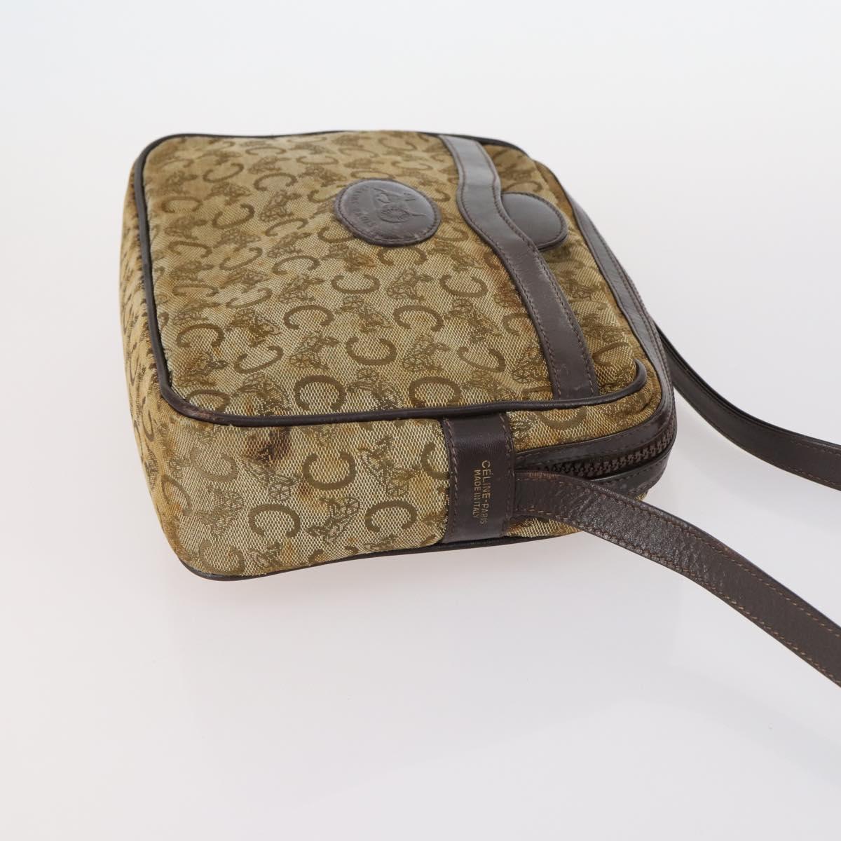 CELINE C Macadam Canvas Shoulder Bag Enamel 3Set Brown Black beige Auth bs29851