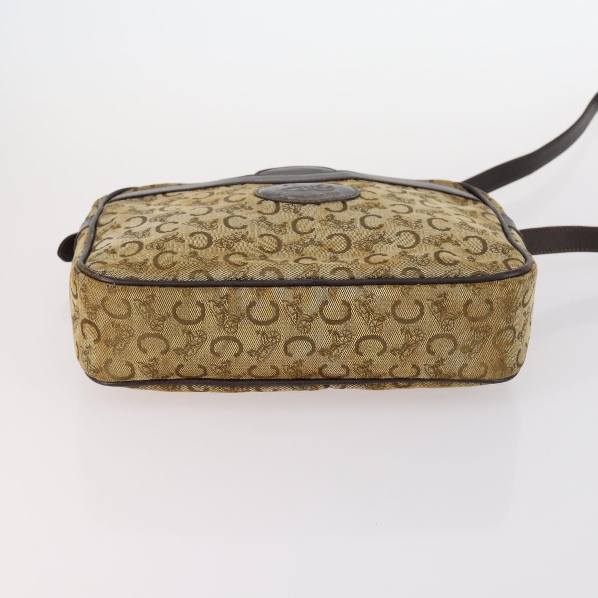 CELINE C Macadam Canvas Shoulder Bag Enamel 3Set Brown Black beige Auth bs29851