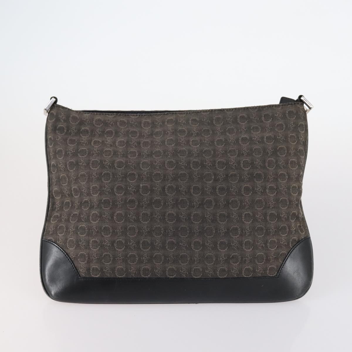 CELINE C Macadam Canvas Shoulder Bag Enamel 3Set Brown Black beige Auth bs29851