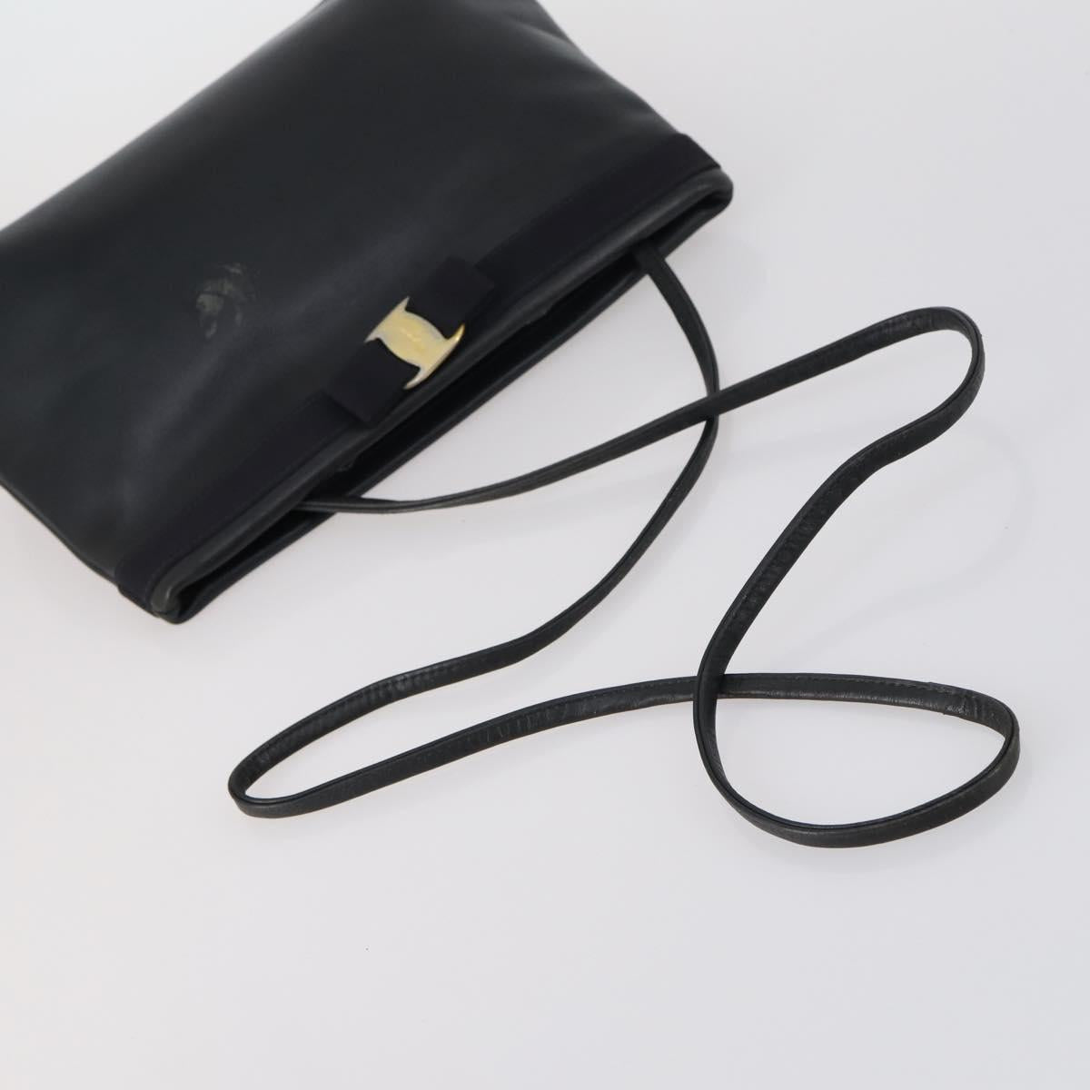 Salvatore Ferragamo Bag Enamel Leather Nylon 5Set Black Khaki pink Auth bs29853