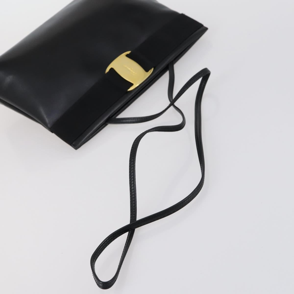 Salvatore Ferragamo Bag Enamel Leather Nylon 5Set Black Khaki pink Auth bs29853