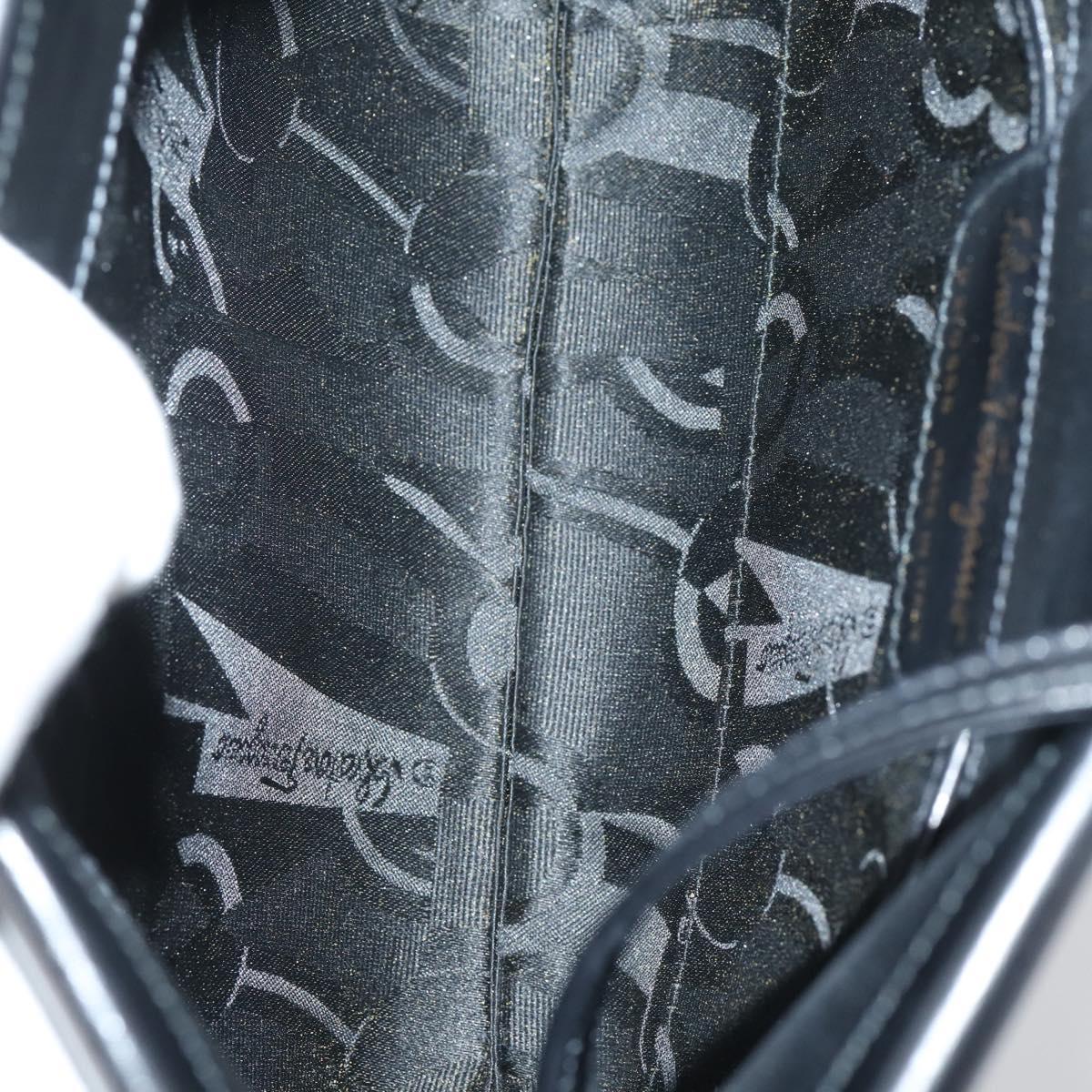 Salvatore Ferragamo Bag Enamel Leather Nylon 5Set Black Khaki pink Auth bs29853