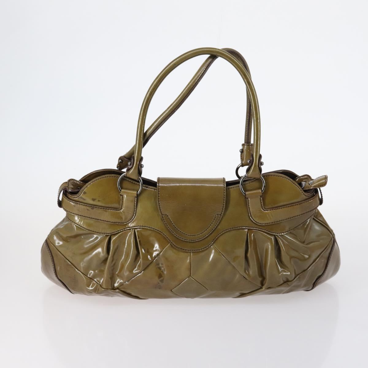 Salvatore Ferragamo Bag Enamel Leather Nylon 5Set Black Khaki pink Auth bs29853