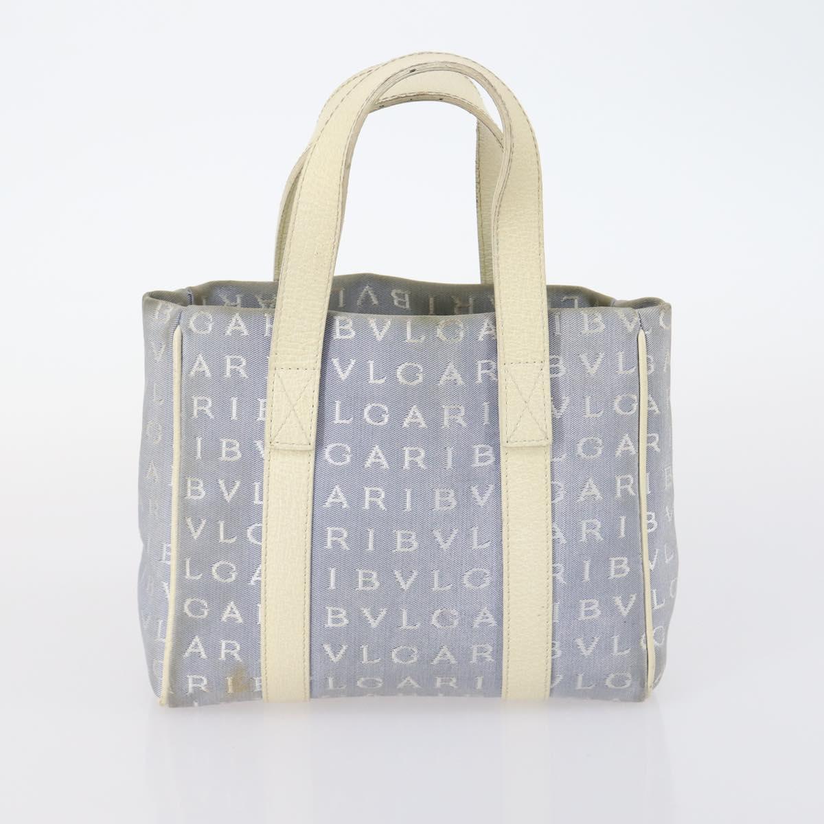 BVLGARI Hand Bag Canvas Enamel 5Set Green Beige gold Auth bs29854