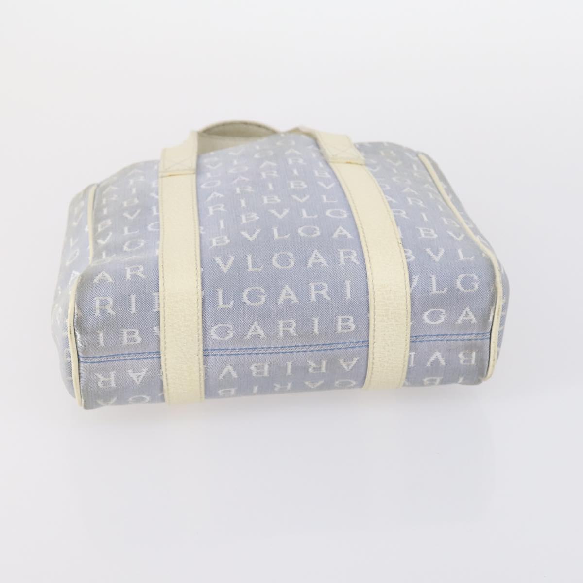 BVLGARI Hand Bag Canvas Enamel 5Set Green Beige gold Auth bs29854