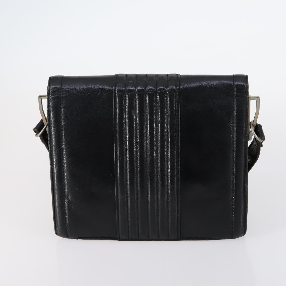 SAINT LAURENT Hand Bag Leather nylon 5Set Silver Black Ivory Auth bs29856