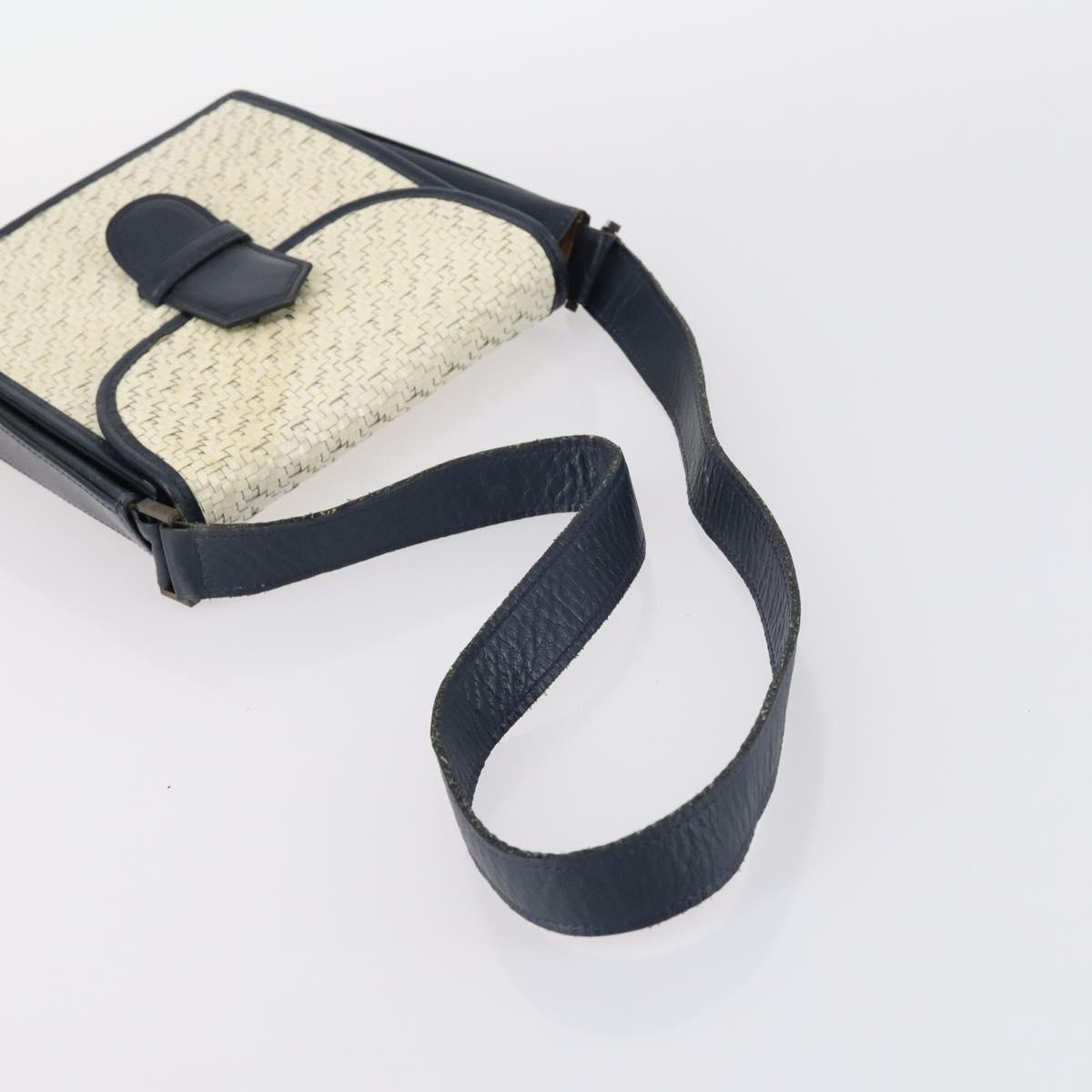 SAINT LAURENT Hand Bag Leather nylon 5Set Silver Black Ivory Auth bs29856