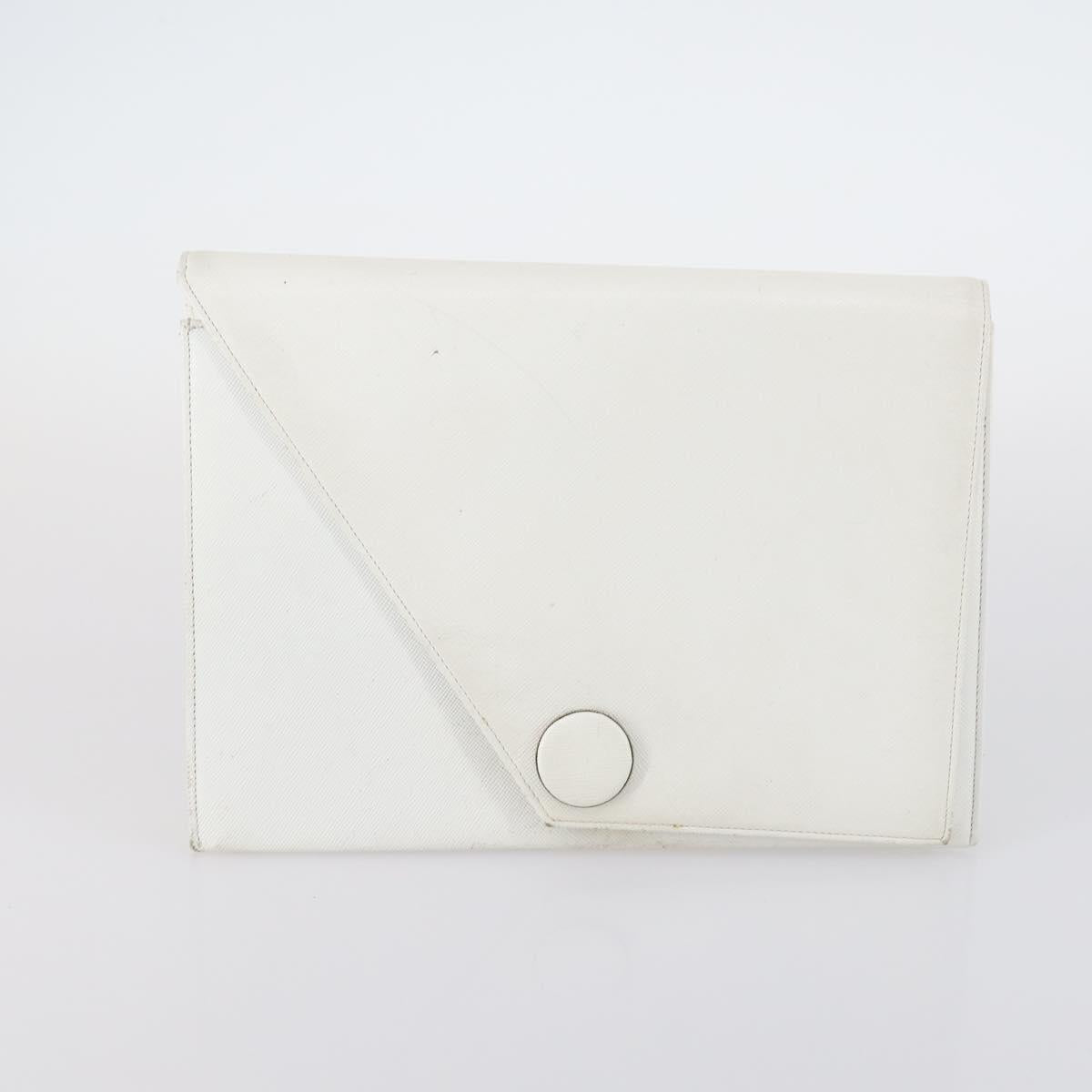 SAINT LAURENT Hand Bag Leather nylon 5Set Silver Black Ivory Auth bs29856