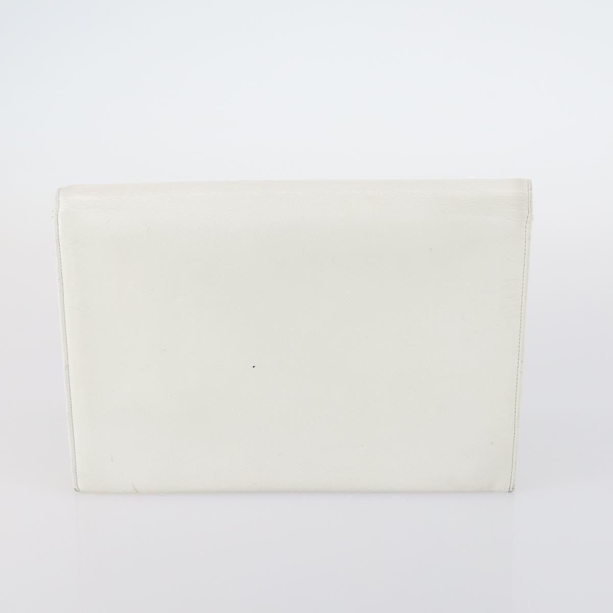 SAINT LAURENT Hand Bag Leather nylon 5Set Silver Black Ivory Auth bs29856