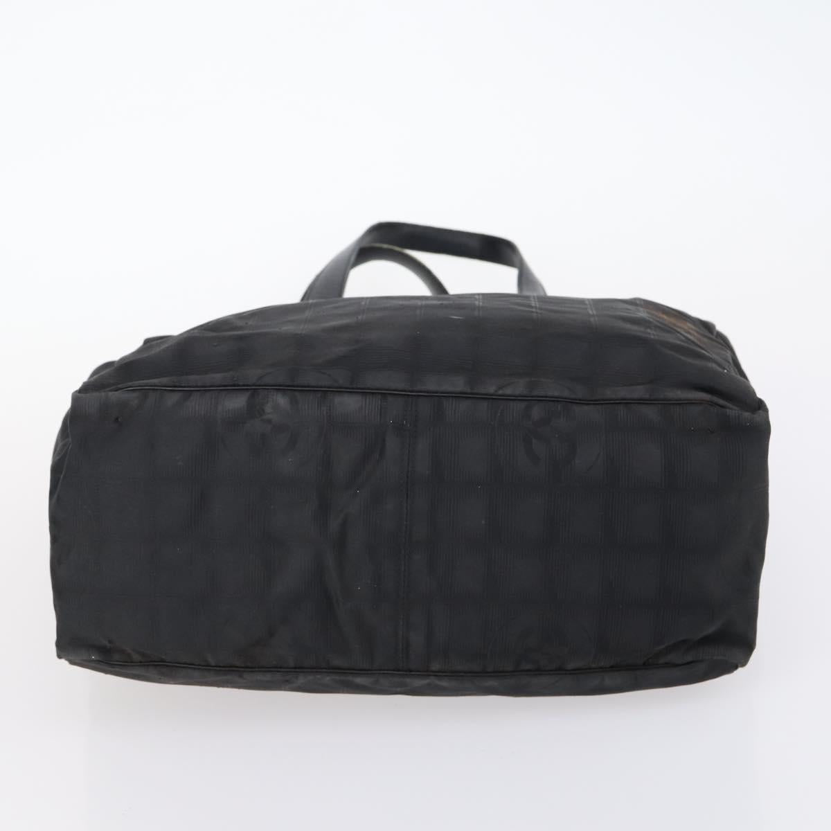 CHANEL Hand Bag Leather Nylon 5Set Black Navy CC Auth bs29857