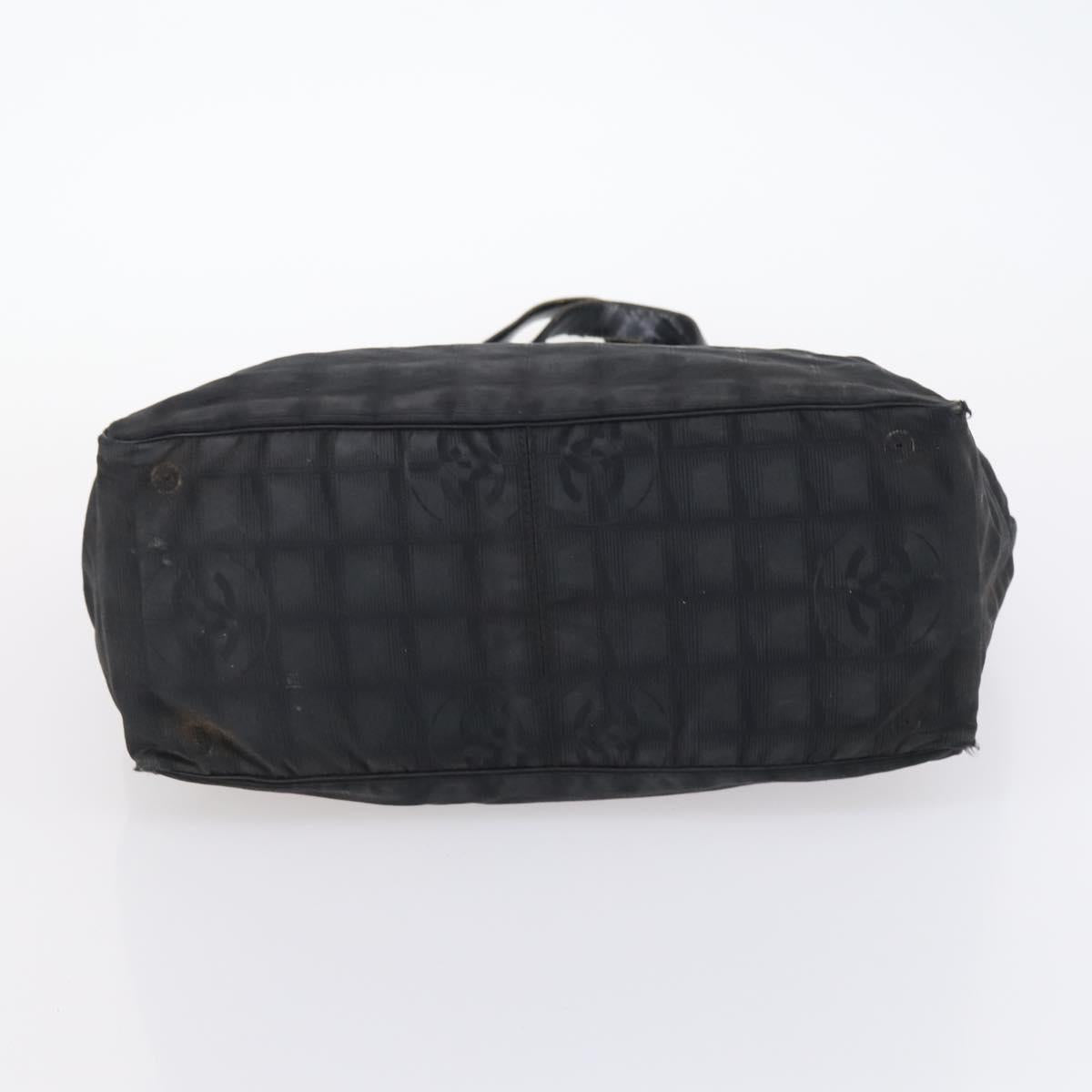 CHANEL Hand Bag Leather Nylon 5Set Black Navy CC Auth bs29857