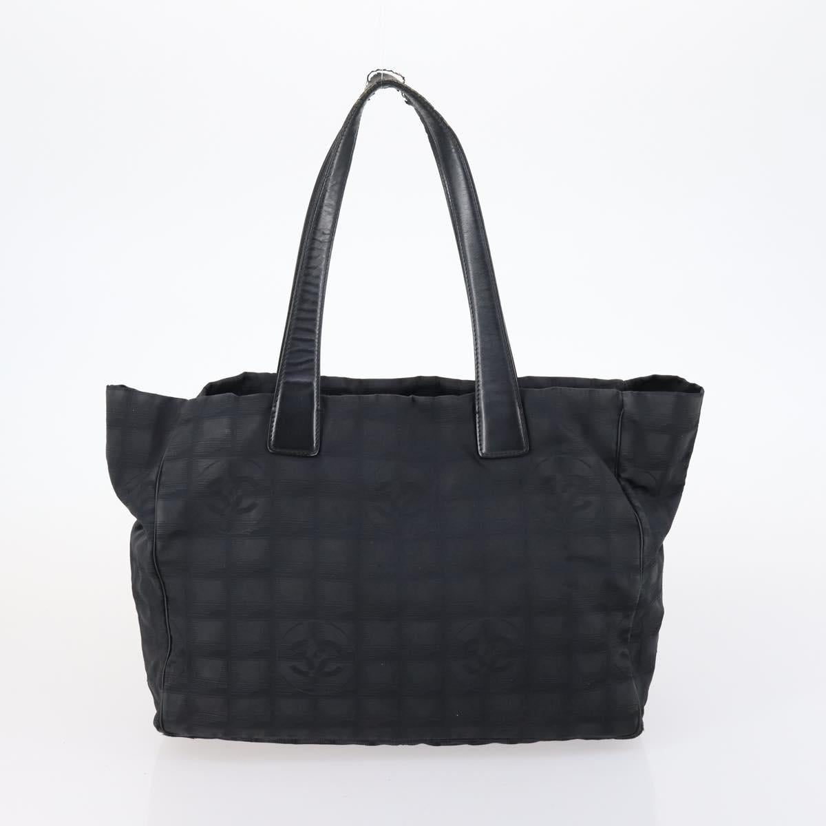 CHANEL Hand Bag Leather Nylon 5Set Black Navy CC Auth bs29857