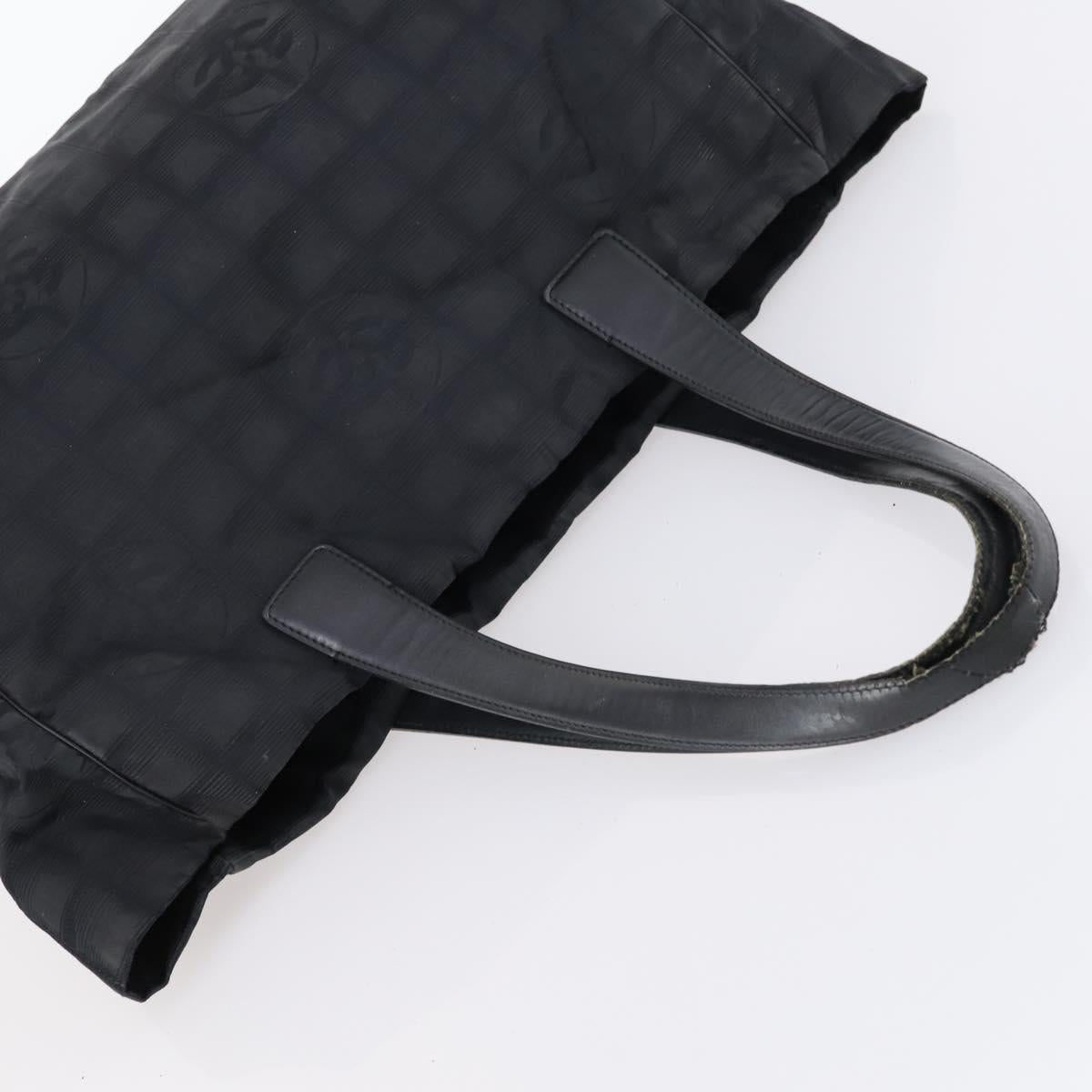 CHANEL Hand Bag Leather Nylon 5Set Black Navy CC Auth bs29857