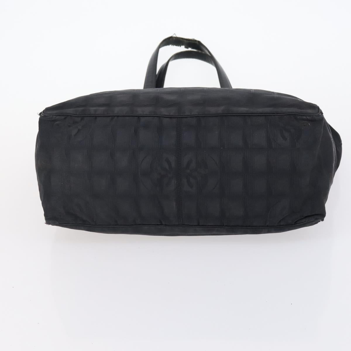 CHANEL Hand Bag Leather Nylon 5Set Black Navy CC Auth bs29857