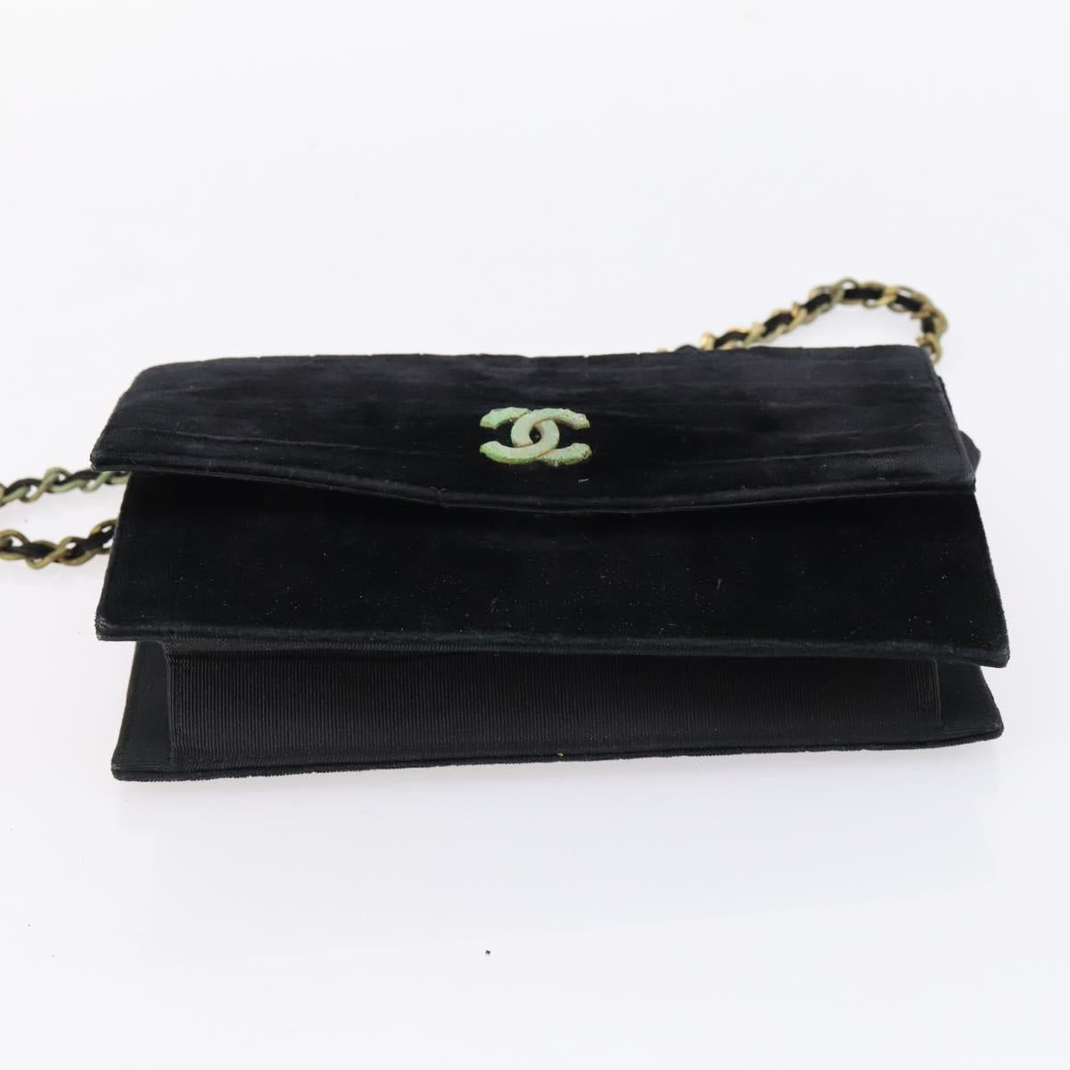 CHANEL Hand Bag Leather Nylon 5Set Black Navy CC Auth bs29857