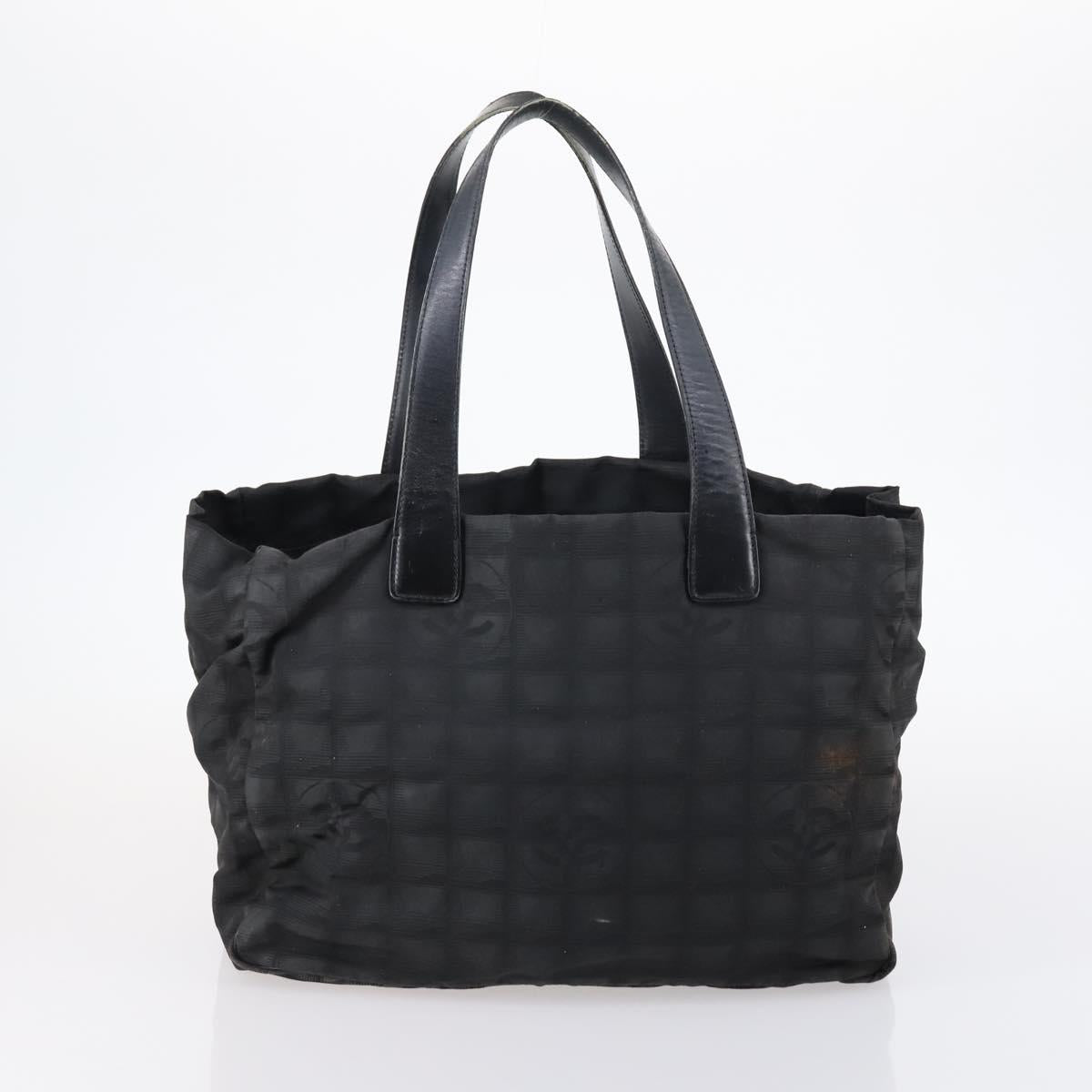 CHANEL Hand Bag Leather Nylon 5Set Black Navy CC Auth bs29857