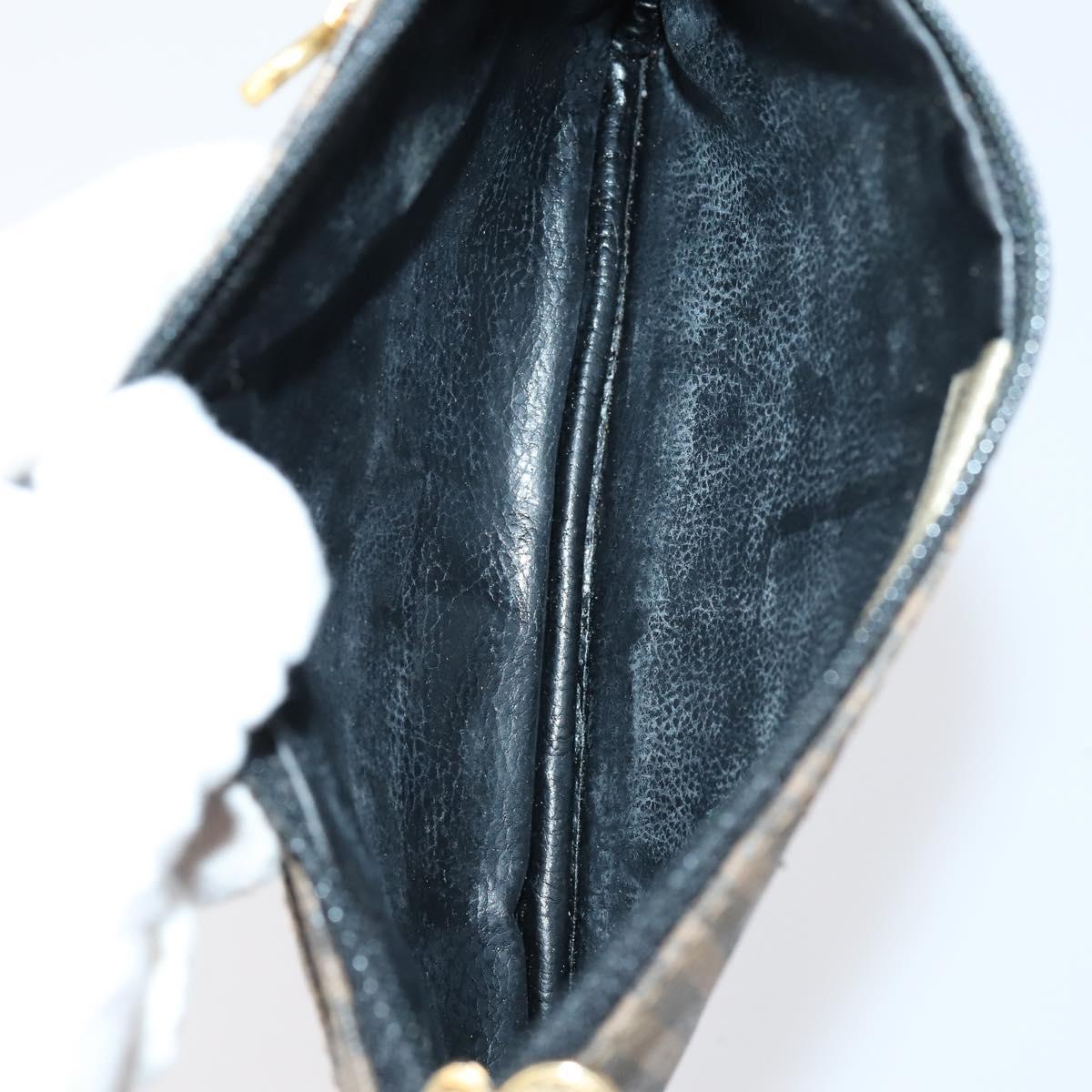 FENDI Zucchino Pecan Bag Canvas Coated Canvas 4Set Black Brown Auth bs29858