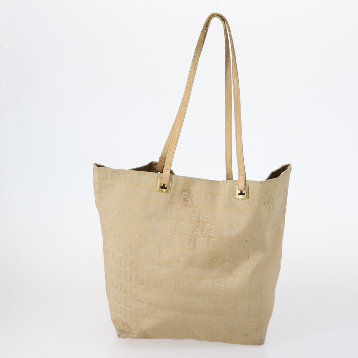 FENDI Zucchino Pecan Bag Canvas Coated Canvas 4Set Black Brown Auth bs29858