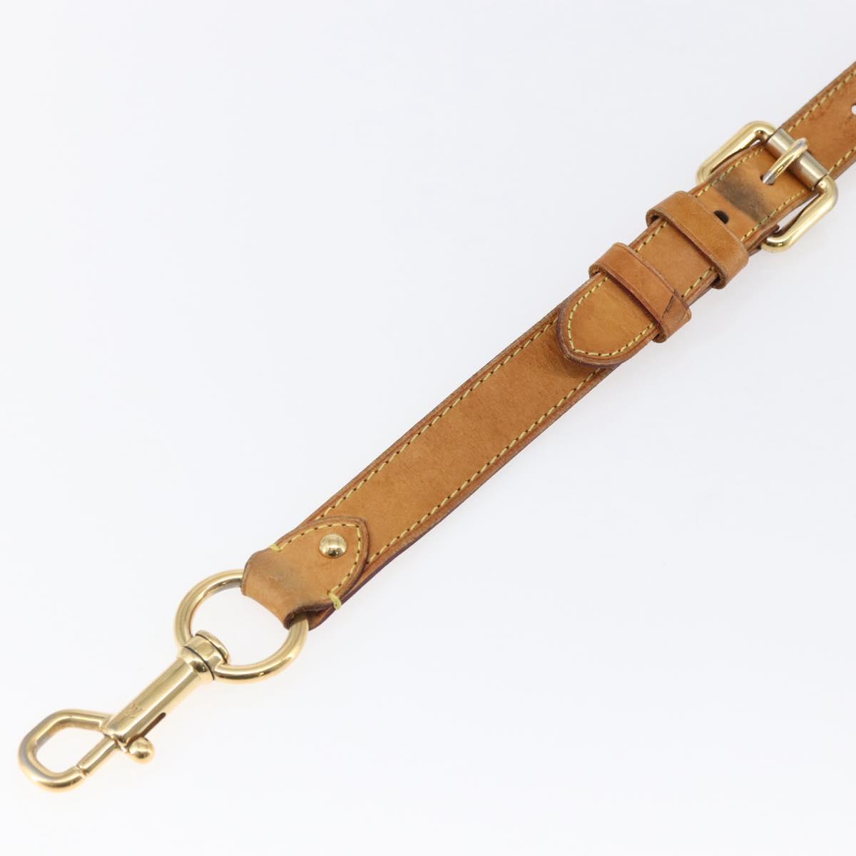 LOUIS VUITTON Adjustable Shoulder Strap Leather 35""-39"" Beige LV Auth bs29864