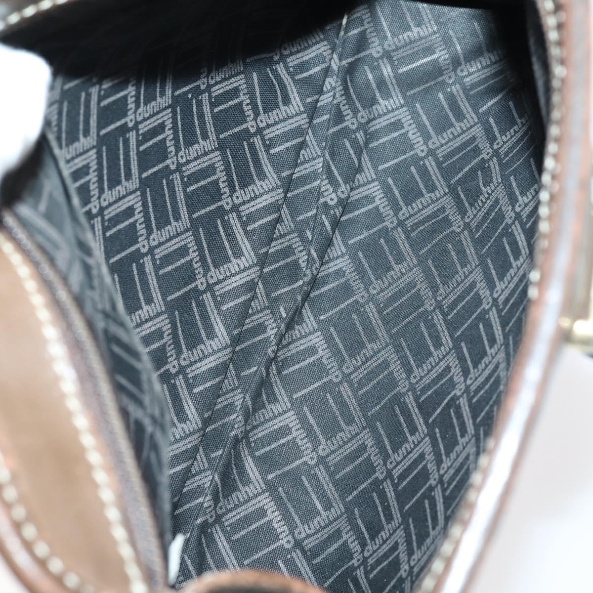 Dunhill Clutch Bag Leather 10set Black Navy Auth bs29865