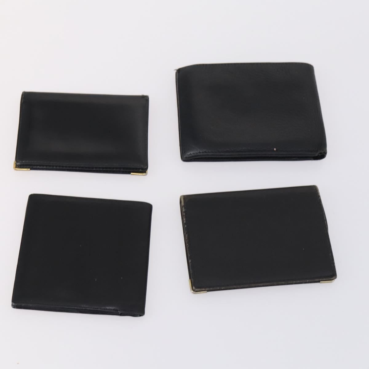 Dunhill Clutch Bag Leather 10set Black Navy Auth bs29865