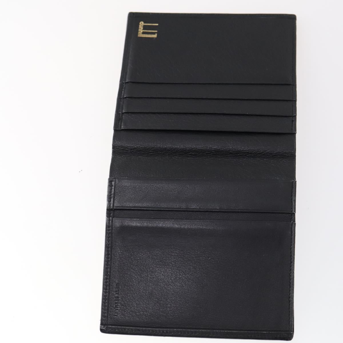 Dunhill Clutch Bag Leather 10set Black Navy Auth bs29865