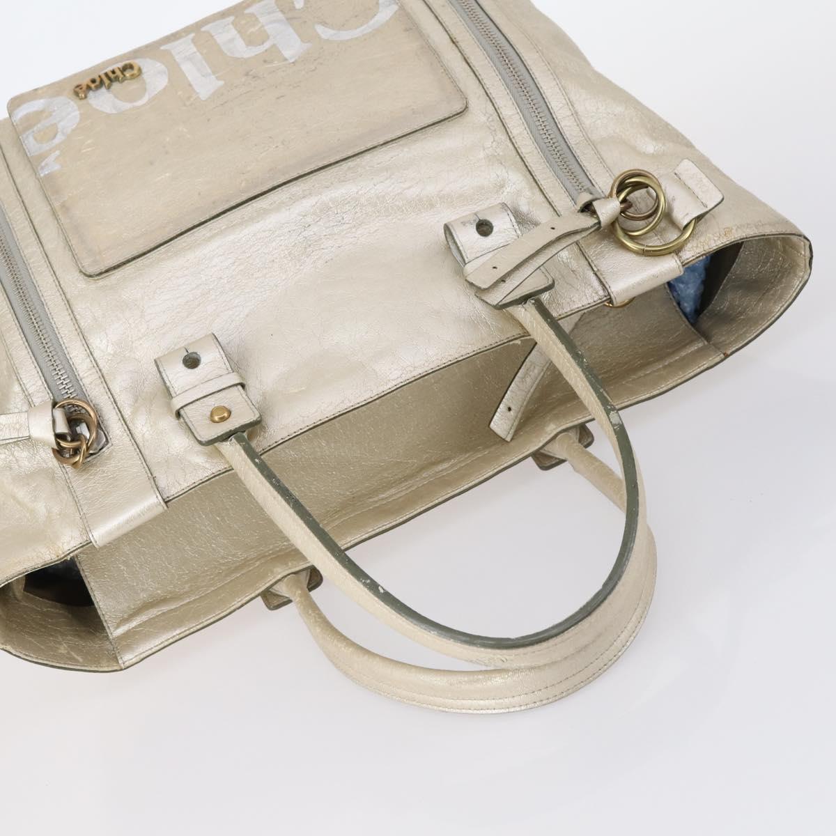 Chloe Hand Bag Leather 4Set Bordeaux Black Ivory Auth bs29866