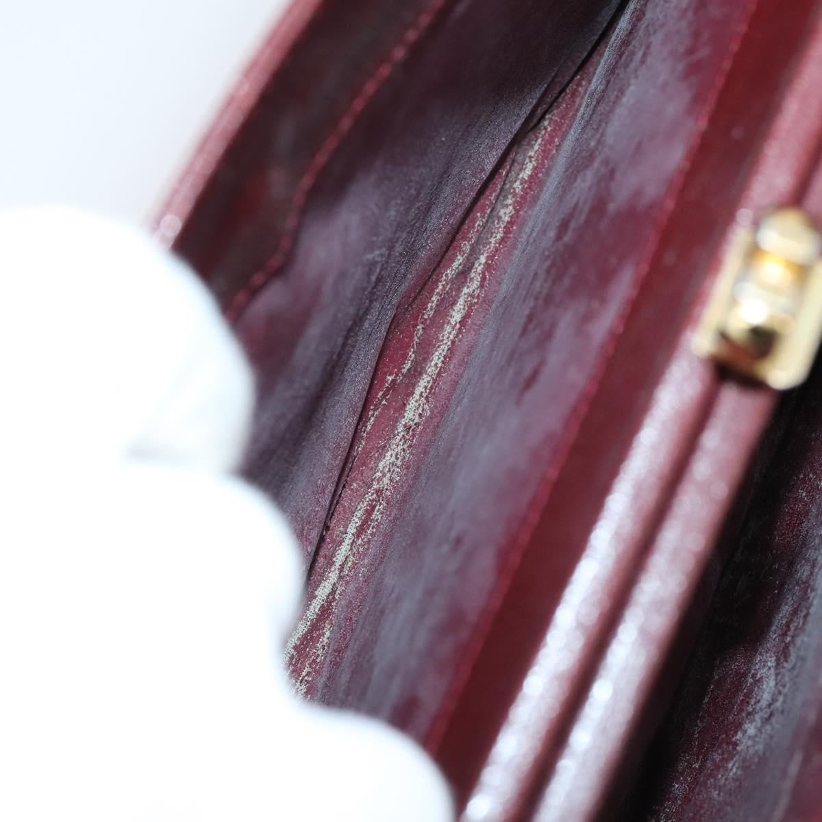 Chloe Hand Bag Leather 4Set Bordeaux Black Ivory Auth bs29866