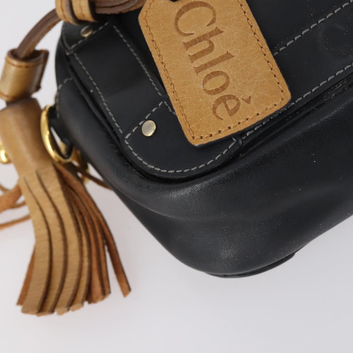 Chloe Hand Bag Leather 4Set Bordeaux Black Ivory Auth bs29866