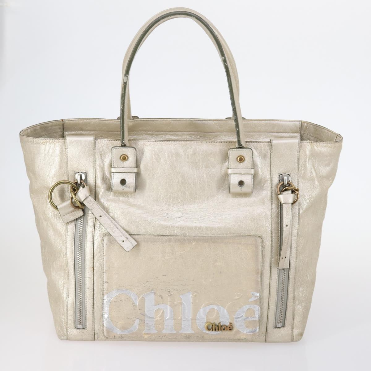 Chloe Hand Bag Leather 4Set Bordeaux Black Ivory Auth bs29866