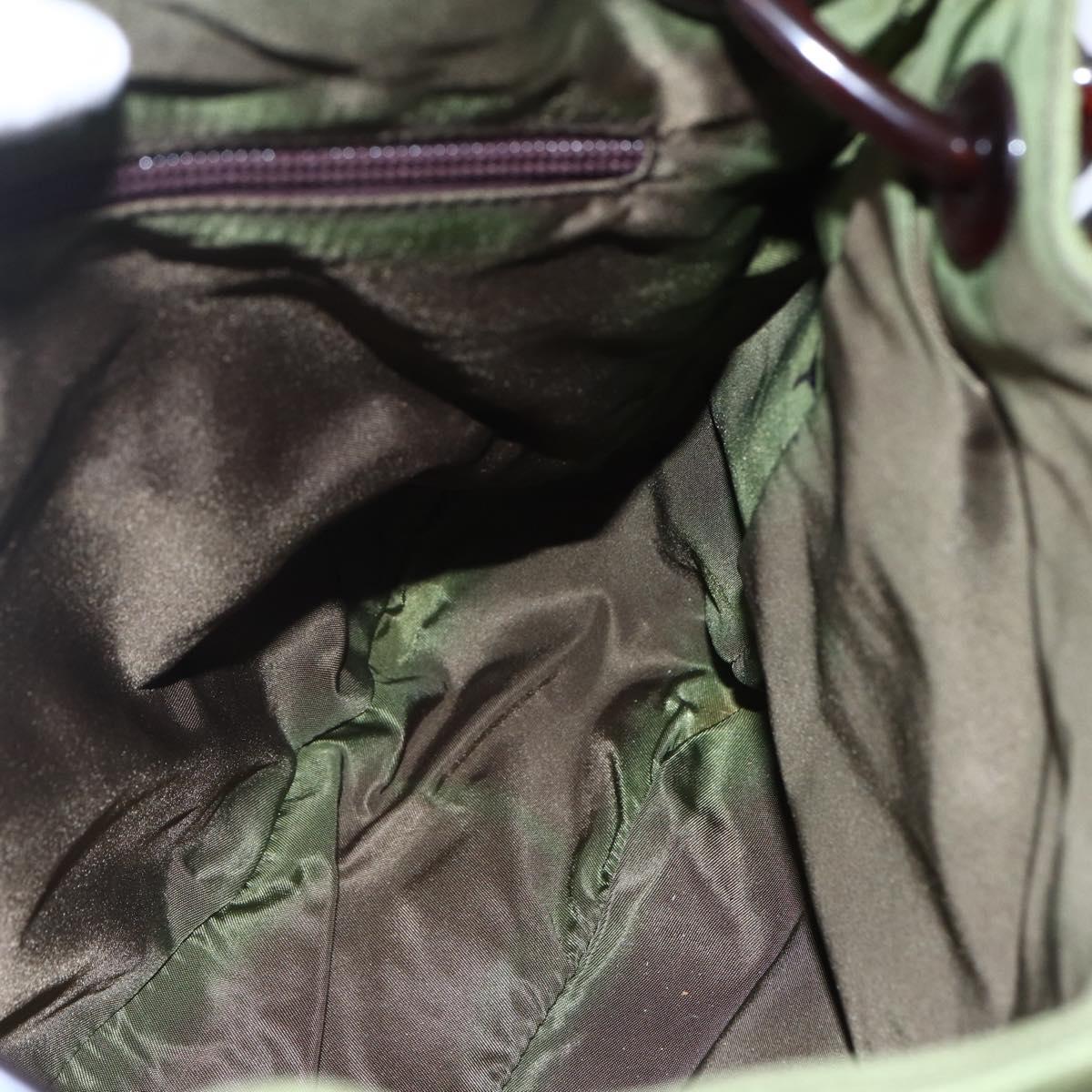 PRADA Chain Shoulder Bag Nylon Khaki Auth bs29881