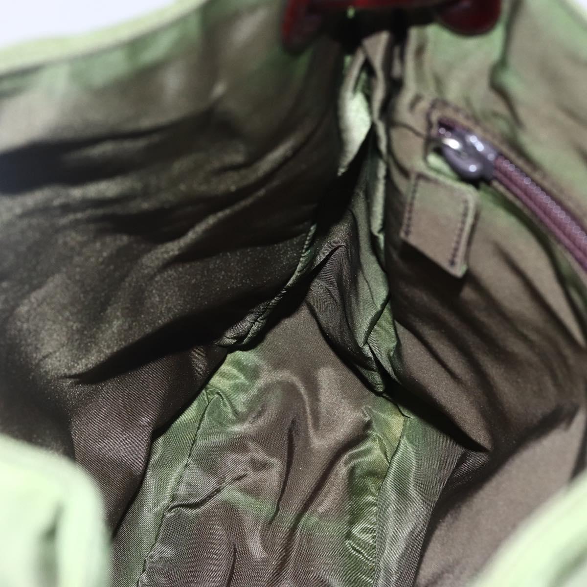 PRADA Chain Shoulder Bag Nylon Khaki Auth bs29881