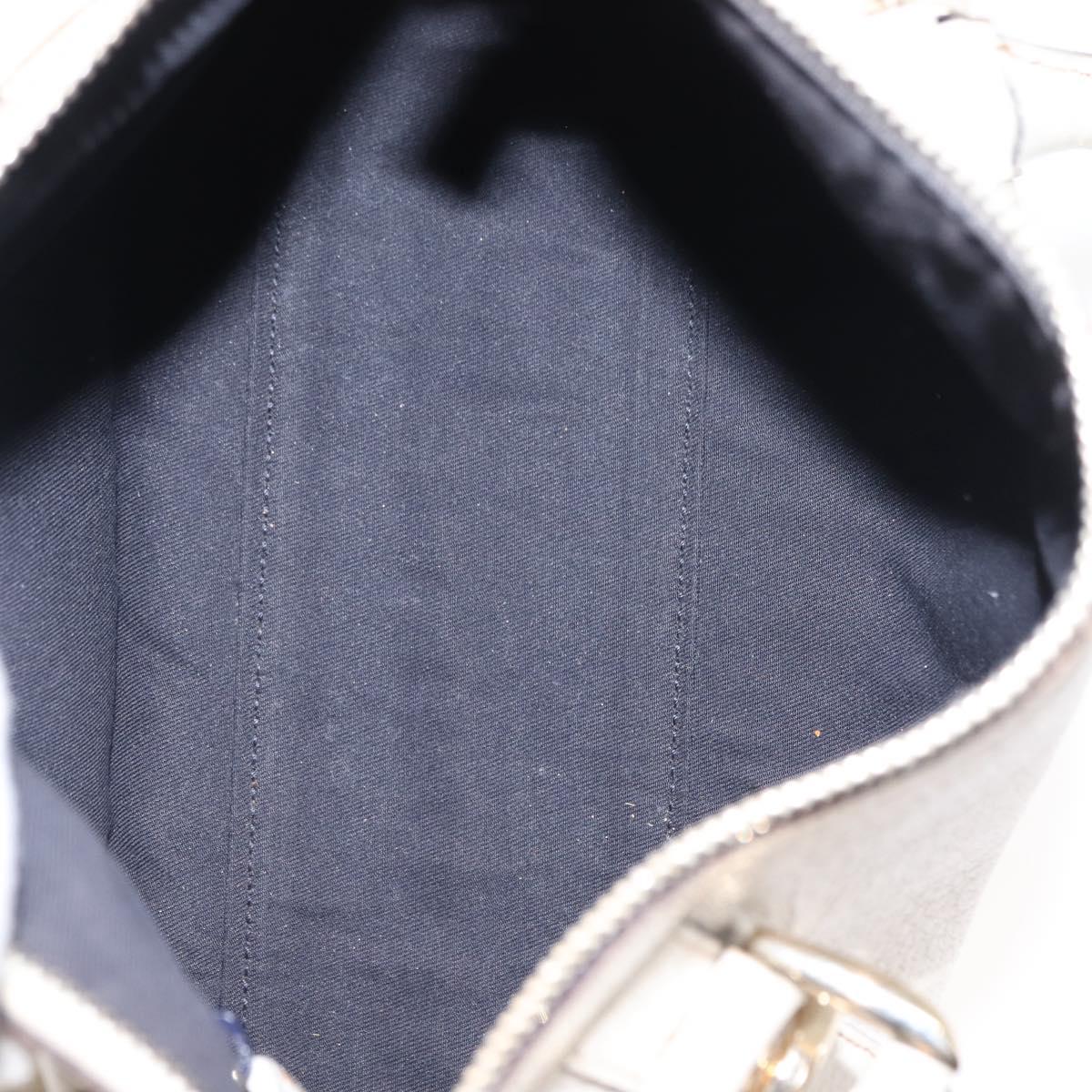 GUCCI Mini Abbey Boston Bag Leather White Gold 180942 Auth bs29883