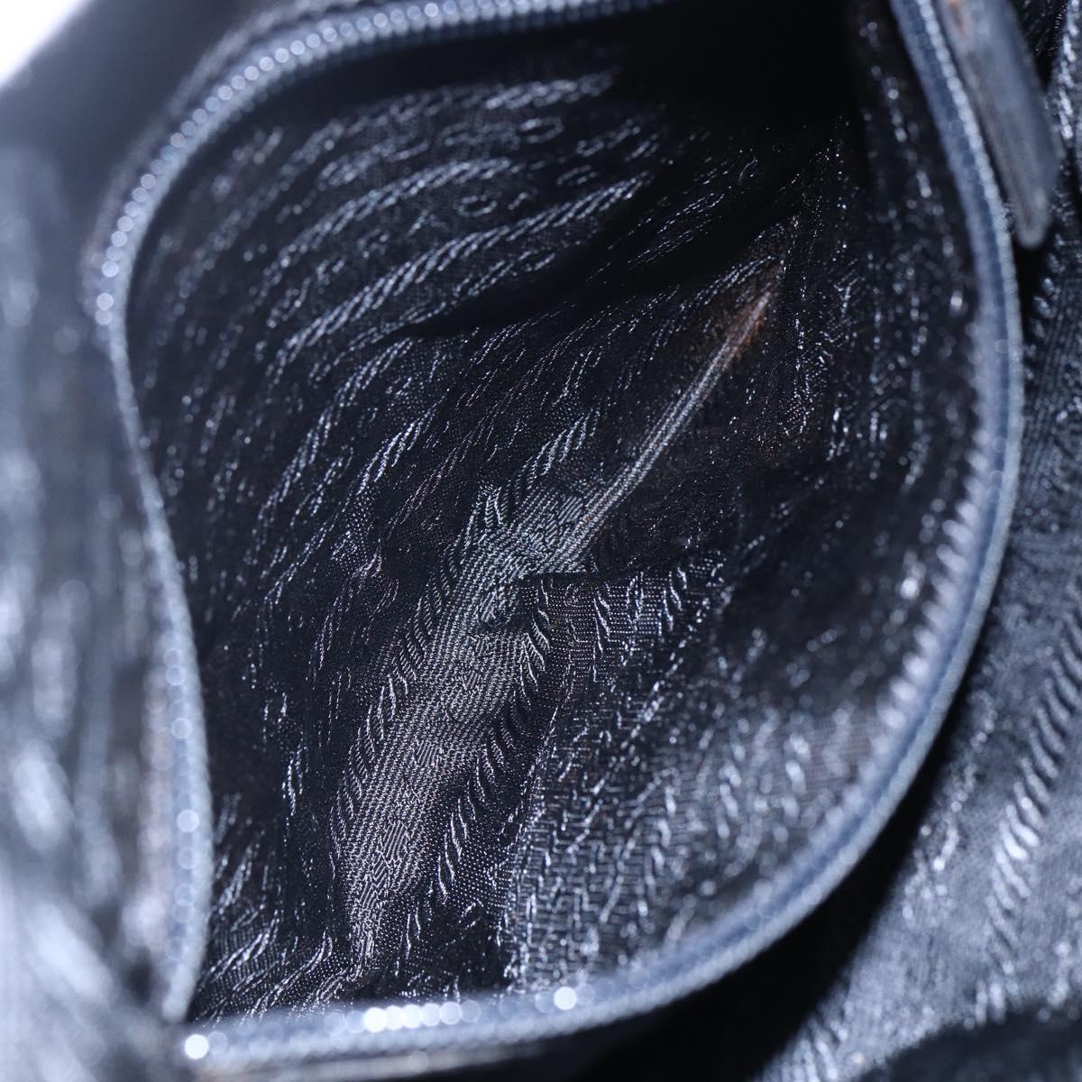 PRADA Quilted Chain Shoulder Bag Nylon Black Gold Auth bs29884