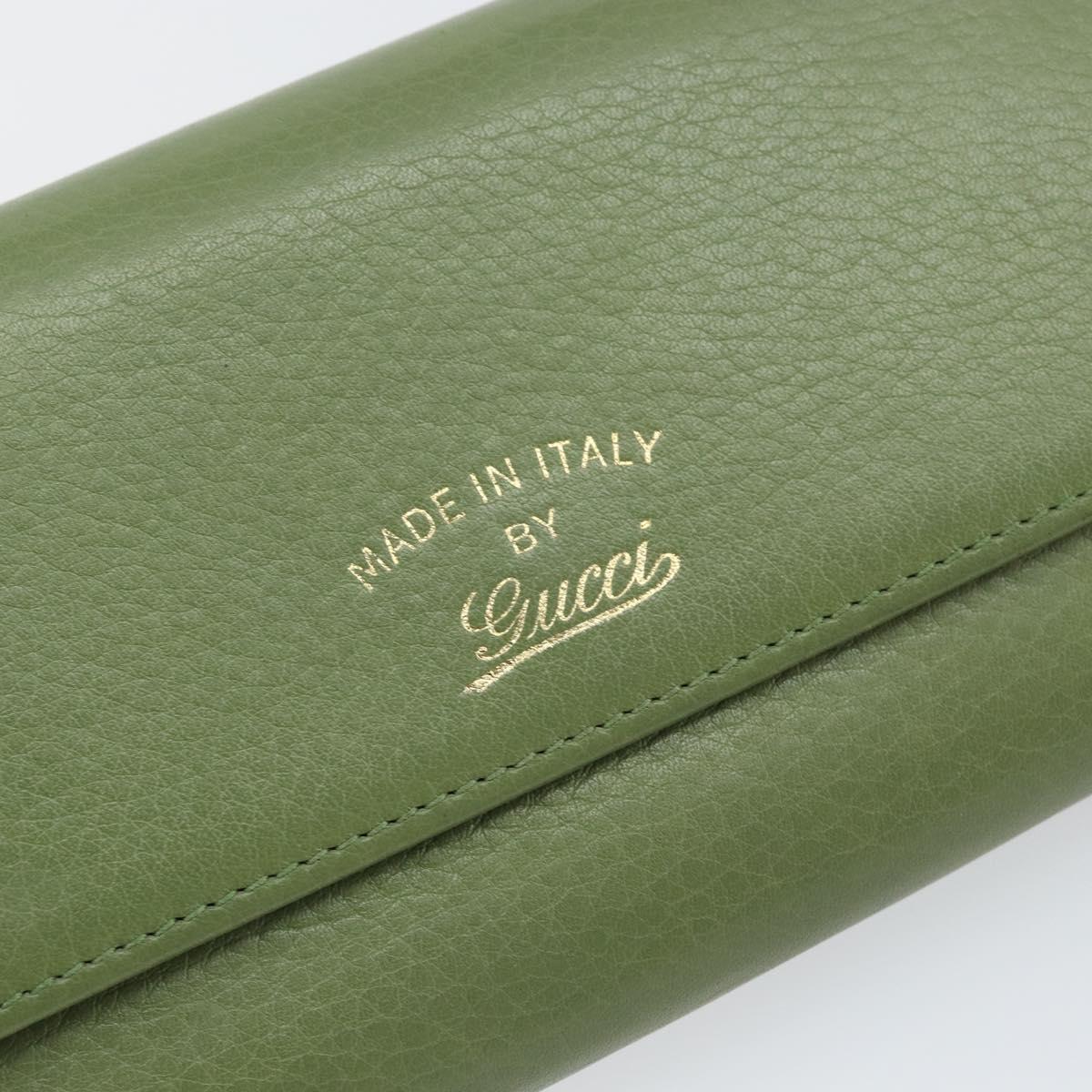 GUCCI Flora Continental Wallet Leather Green 376186 0959 Auth bs29886