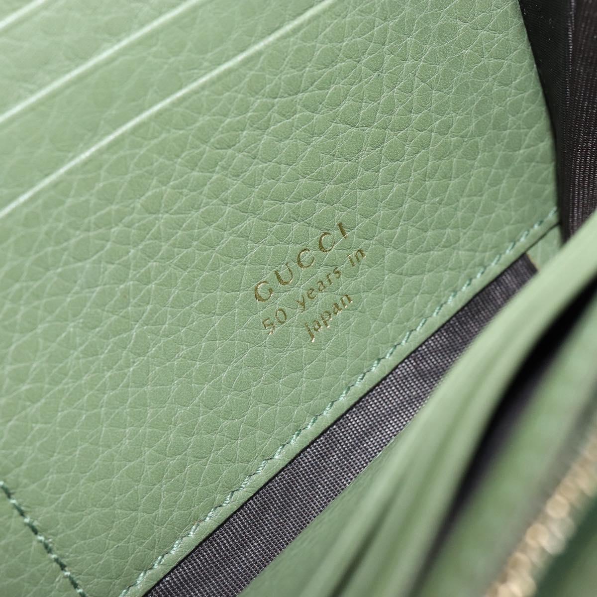 GUCCI Flora Continental Wallet Leather Green 376186 0959 Auth bs29886